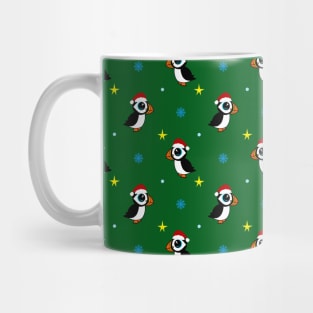 Puffin Christmas Pattern Mug